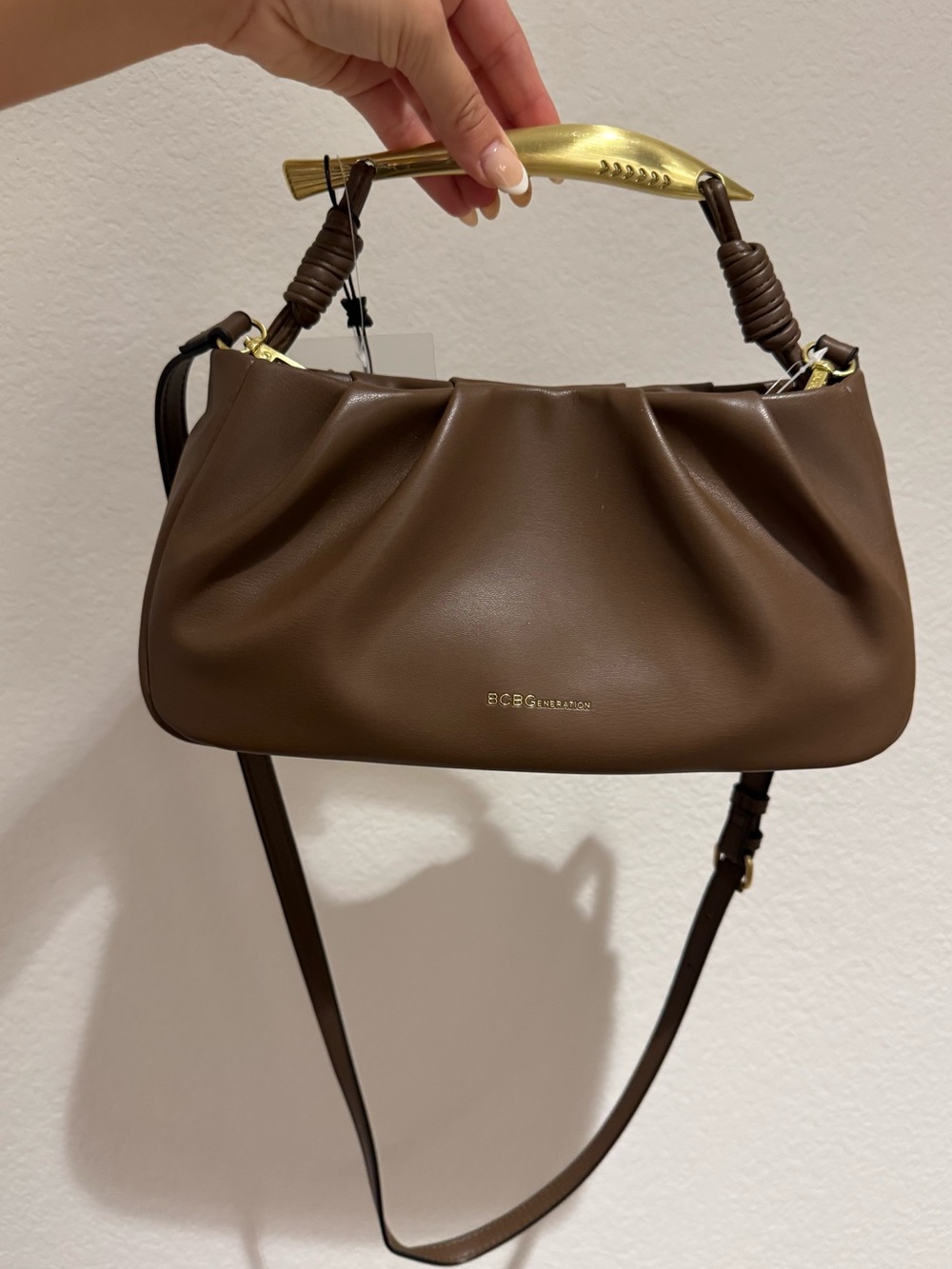 BCBGeneration Chocolate Brown Faux Leather Bag